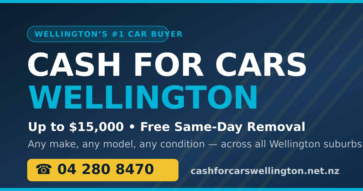 Cash For Cars Wellington &mdash; up to $15,000 cash and free same-day car removal across all Wellington suburbs